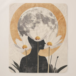 Cobertor Sherpa Silhueta Lua - Elegância Boho Vintage