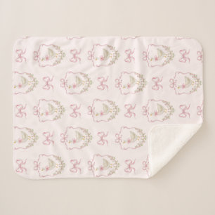 Cobertor Sherpa Silly Goose Crista de Laço Rosa Vintage bebê menin