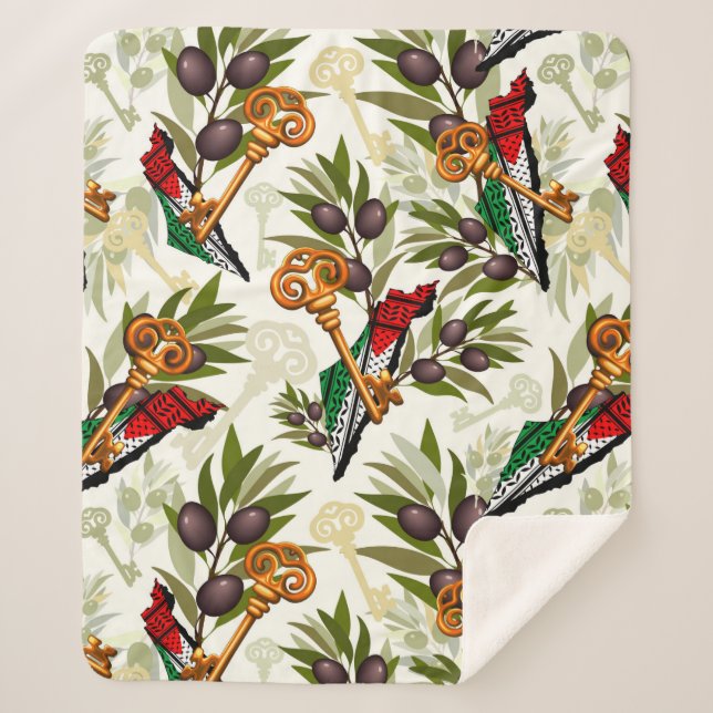 Cobertor Sherpa Símbolo chave palestino do direito de retorno (Frente)