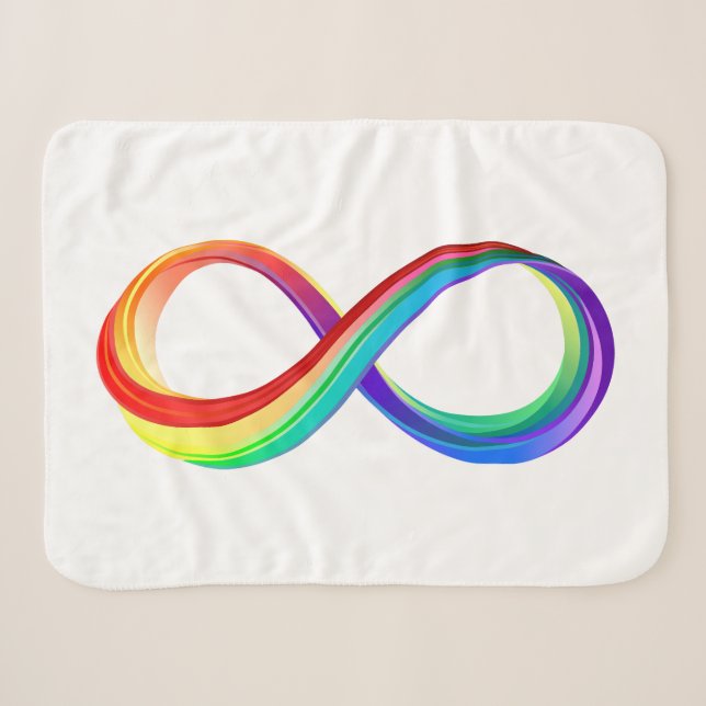 Cobertor Sherpa Símbolo de Infinidade Arco-Íris em Camadas (Frente (Horizontal))