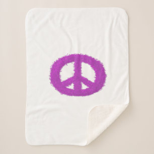 Cobertor Sherpa Símbolo de Paz Roxo 