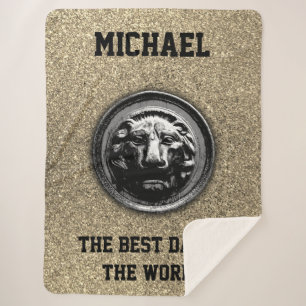 Cobertor Sherpa Símbolo do Lion Ancient nos gráficos modernos de