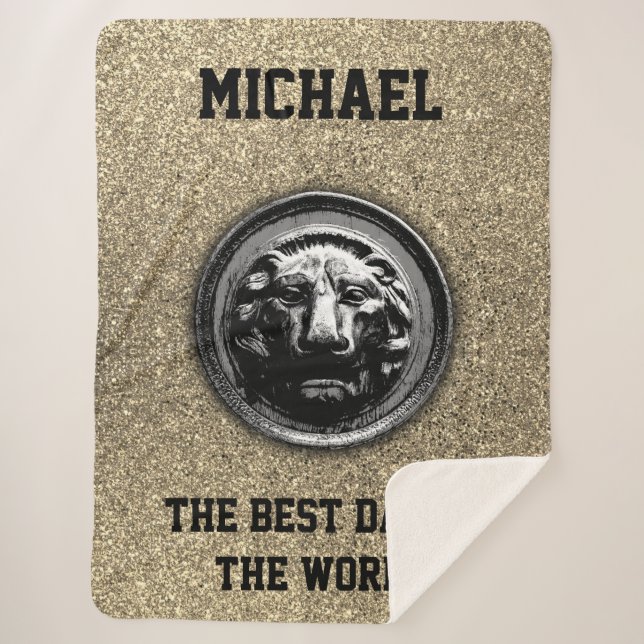 Cobertor Sherpa Símbolo do Lion Antigo nos Gráficos Modernos de Tr (Frente)