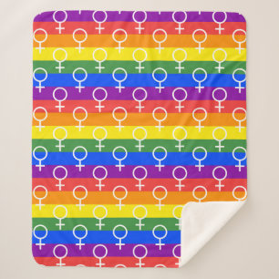 Cobertor Sherpa Símbolo feminino do padrão arco-íris