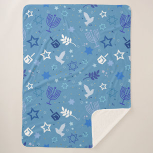 Cobertor Sherpa Símbolos Hanukkah