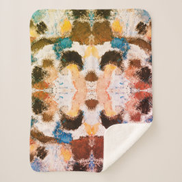 Cobertor Sherpa Simetria de Pastel vibrante - Arte texturizada por