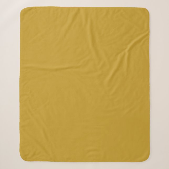 Cobertor Sherpa simples cores sólidas personalizadas mostarda dour (Frente)