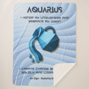 Cobertor Sherpa Sinal de Água Zodiac Moderno Design de Astrologia 