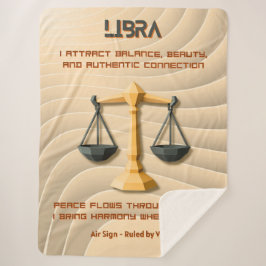 Cobertor Sherpa Sinal do Zodíaco de Libra Design Moderno em 3D de 