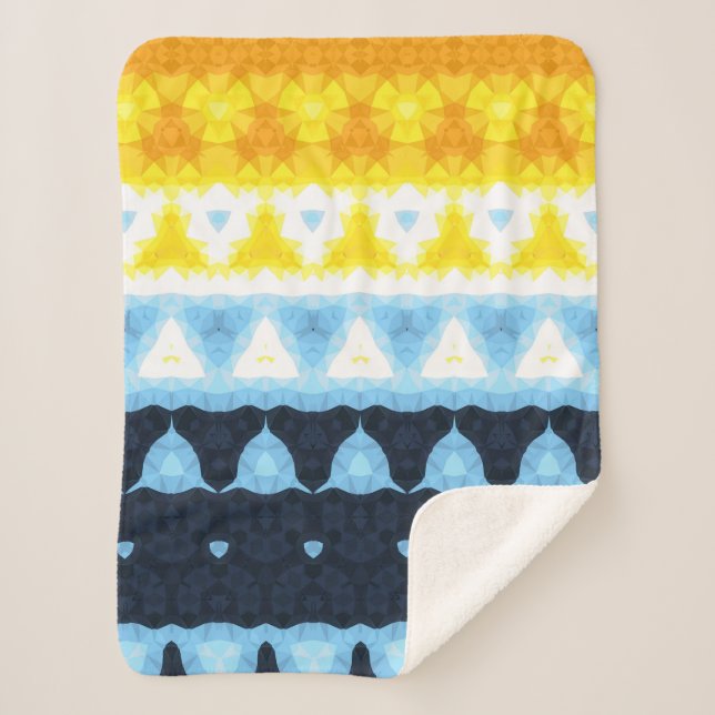 Cobertor Sherpa Sinalizador do Orgulho Geométrico de Abstrato AroA (Frente)