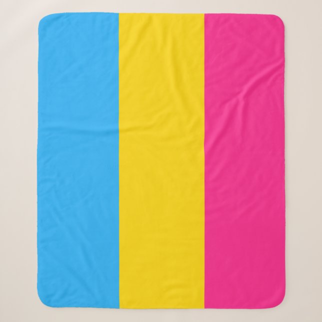 Cobertor Sherpa Sinalizador do Orgulho Pansexual (Frente)