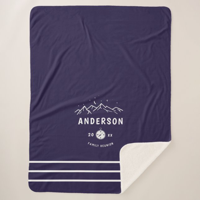 Cobertor Sherpa Sindicato da Família Personalizada de Acampamento  (Frente)