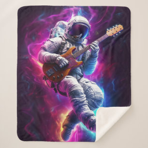 Cobertor Sherpa Sinfonia do Void   Astronauta Neon Cyberpunk