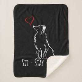 Cobertor Sherpa Sit-Be-Love Border Collie