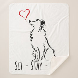 Cobertor Sherpa Sit-Be-Love Border Collie