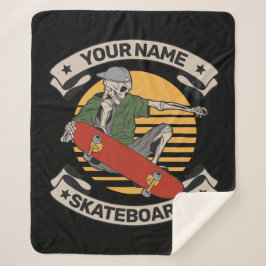 Cobertor Sherpa Skateboard Personalizada Pega Pele Prendendo Pele