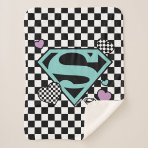 Cobertor Sherpa Skater Girl Supergirl Hearts-Shield