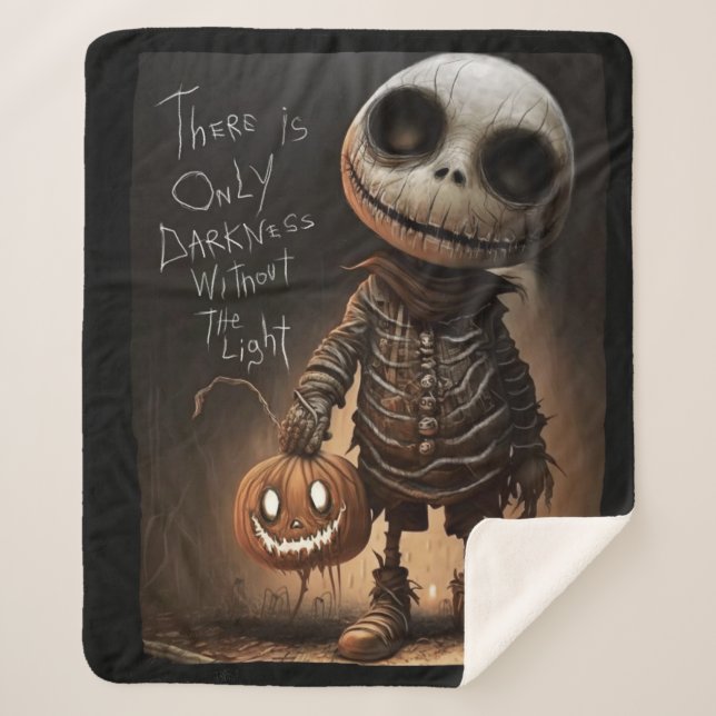 Cobertor Sherpa Skeleton Pumpkin – There Is Only Darkness (Frente)