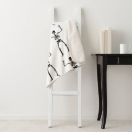 Cobertor Sherpa Skeletons De Halloween, Truque Ou Tratar, Boo