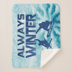 Cobertor Sherpa Skier & Snowboarder Throw Blanket