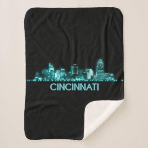 Cobertor Sherpa Skyline Cincinnati