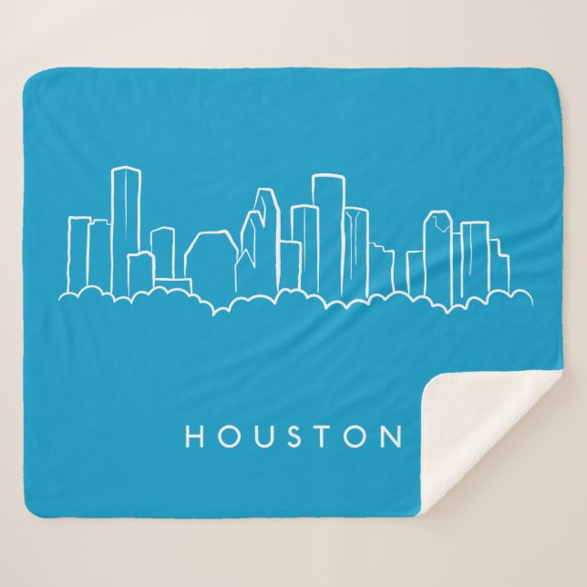 Cobertor Sherpa Skyline de Houston (Frente (Horizontal))