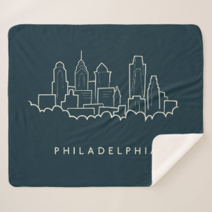 Cobertor Sherpa Skyline de Philadelphfia Pensilvânia