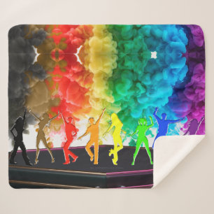 Cobertor Sherpa SlipperyJoe's Dancing Pride Shadows gay presentes