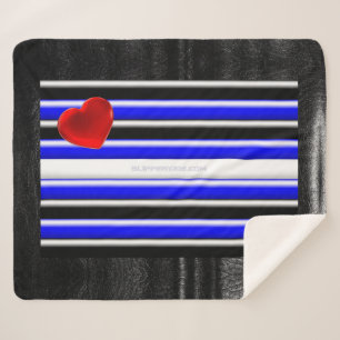 Cobertor Sherpa SlipperyJoe's Gay Leather Pride flag black royal