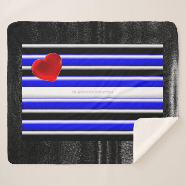 Cobertor Sherpa SlipperyJoe's Gay Leather Pride flag black royal (Frente (Horizontal))