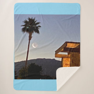 Cobertor Sherpa Slivered Moon 🌙 And Palm Tree 🌴 