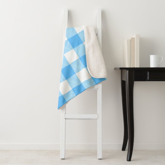 Cobertor Sherpa Slow-Living Summer Sky Check (In Situ)