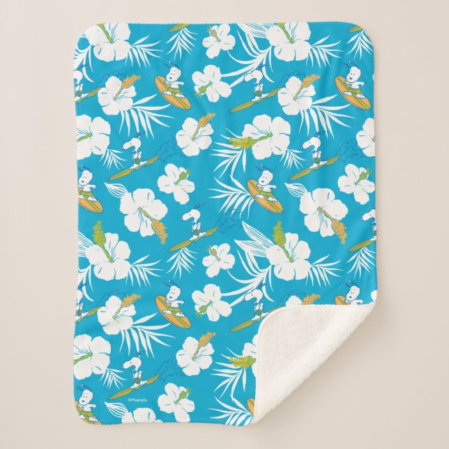 Cobertor Sherpa Snoopy Brooklyn Beach Pattern (Frente)