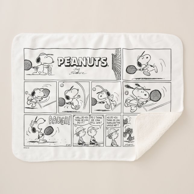 Cobertor Sherpa Snoopy Plays Tênis (Frente (Horizontal))