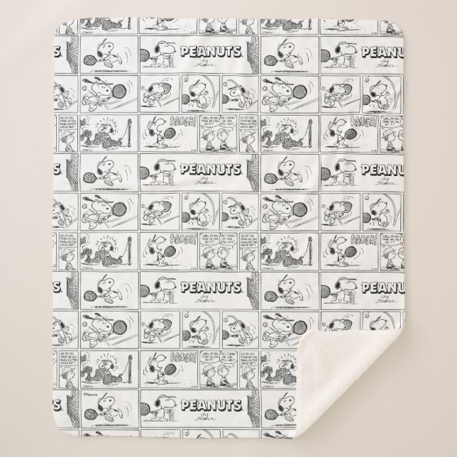 Cobertor Sherpa Snoopy Plays Tênis (Frente)