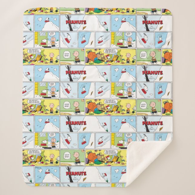 Cobertor Sherpa Snoopy Sled Riding Comida Dish (Frente)