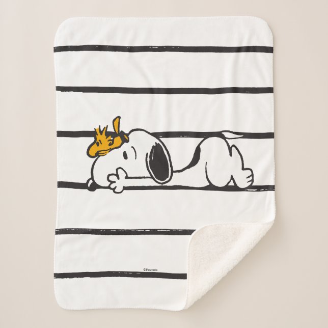 Cobertor Sherpa Snoopy & Woodstock | Sorriso Rindo (Frente)