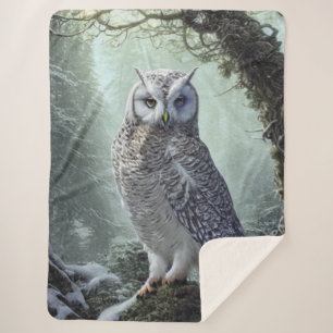 Cobertor Sherpa Snow Owl Sherpa Blanket