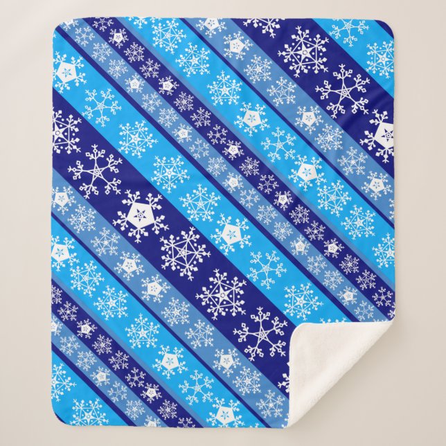 Cobertor Sherpa Snowflake Stripes Sherpa Blanket (Frente)