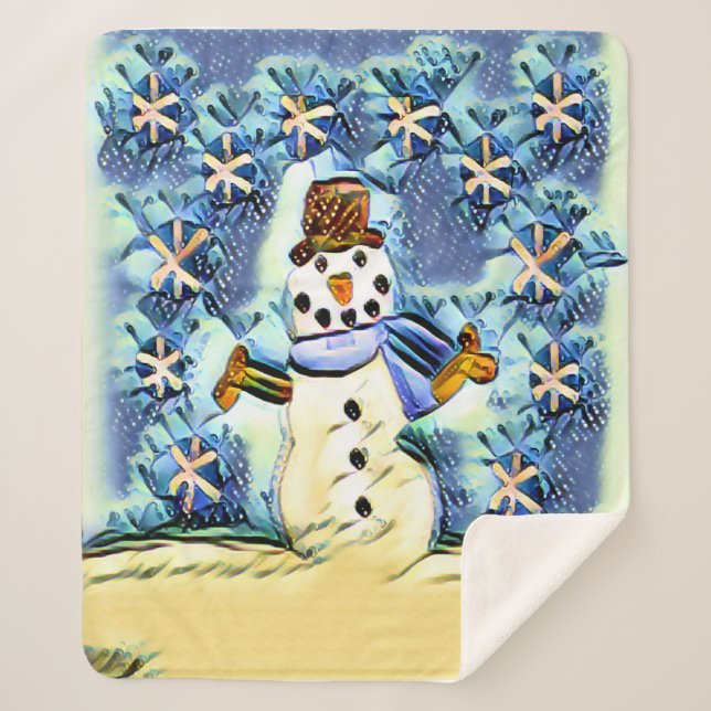 Cobertor Sherpa Snowie Snowman (Frente)