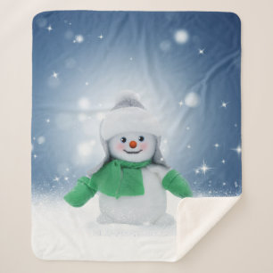 Cobertor Sherpa Snowman de inverno de Natal SlipperyJoe echarme