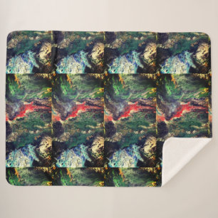 Cobertor Sherpa Sob a série Sea Fairy Tale pintura em verde