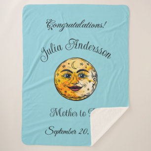 Cobertor Sherpa Sobre a celebração do Chá de fraldas da Lua