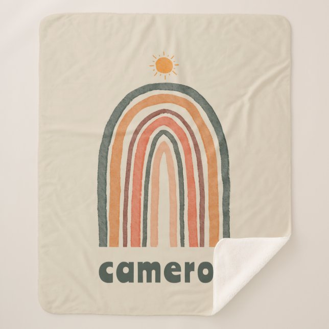 Cobertor Sherpa Sol Sobre Um Arco-Íris (Frente)