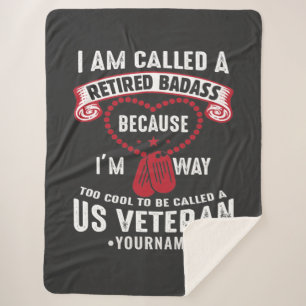 Cobertor Sherpa Soldado Aposentado de Humor Veterano dos EUA