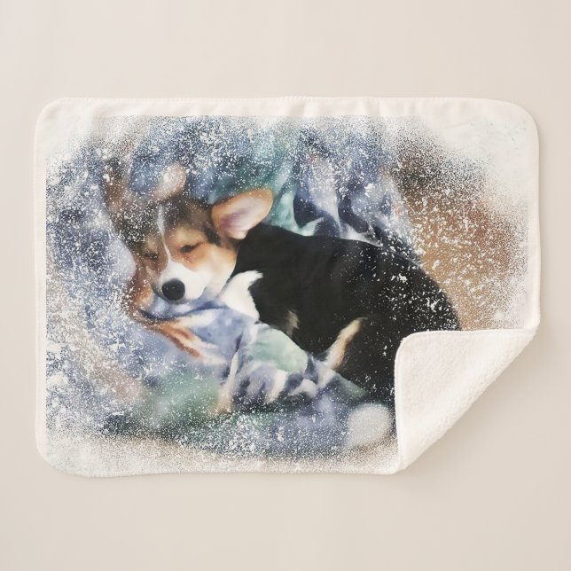 Cobertor Sherpa Solsh Corgi (Frente (Horizontal))