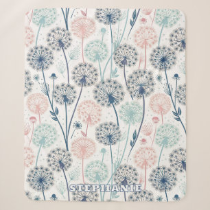Cobertor Sherpa Sonhos Pastel Dandelion - Floral Whimsical