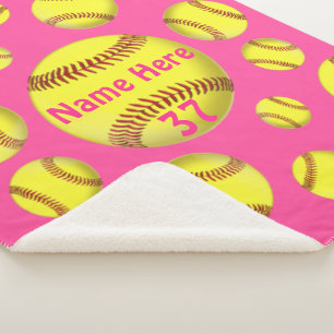 Cobertor Sherpa Soquetes personalizados de softball Ultra Soft She