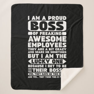 Cobertor Sherpa Sou um Chefe Orgulhoso de Empregados Admiráveis.