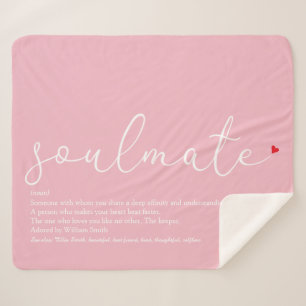 Cobertor Sherpa Soulmate Definition Elegant Love Heart Pink Sherpa